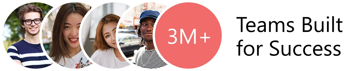 Diverse group of smiling young people with a badge showing “3M+” representing a large, engaged community